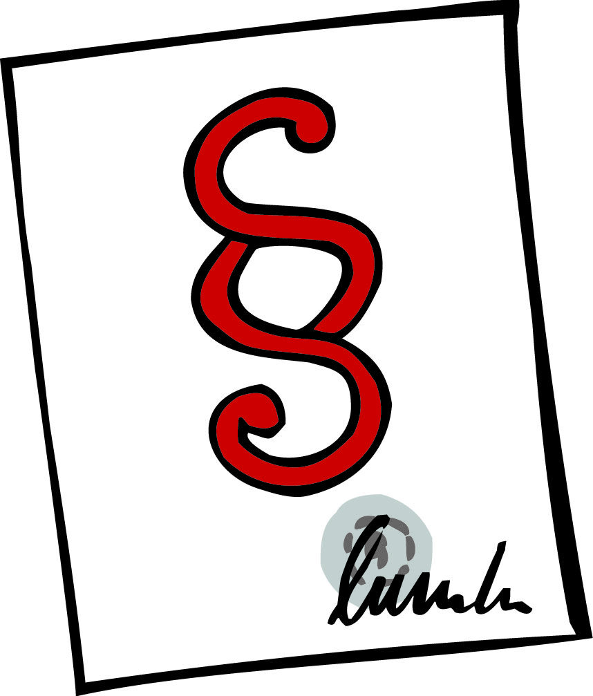 Das Zeichen für: Gesetz. 